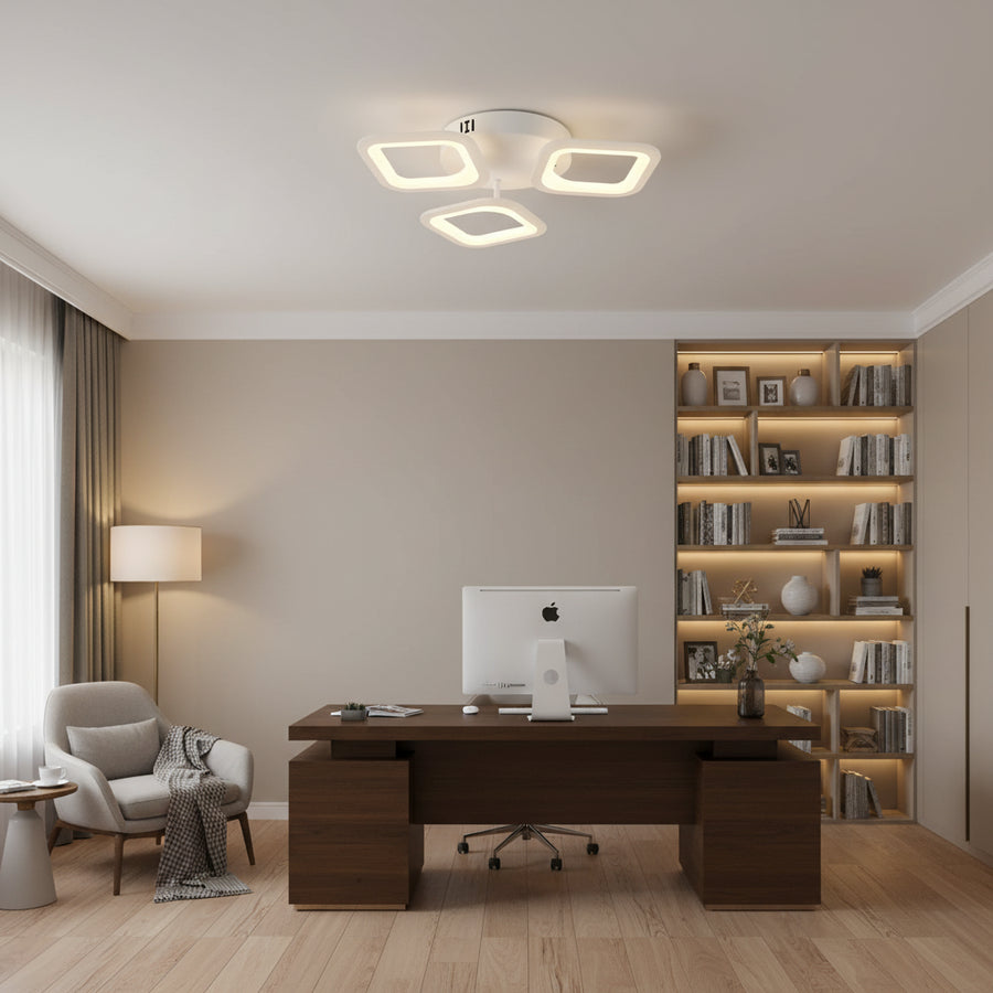 LED csillár ERIKA 20W, 3 négyzet, semleges fény 4000k, fehér, fém és akril alkalmazott LED csillárok alapértelmezett cím Alessandro Design
