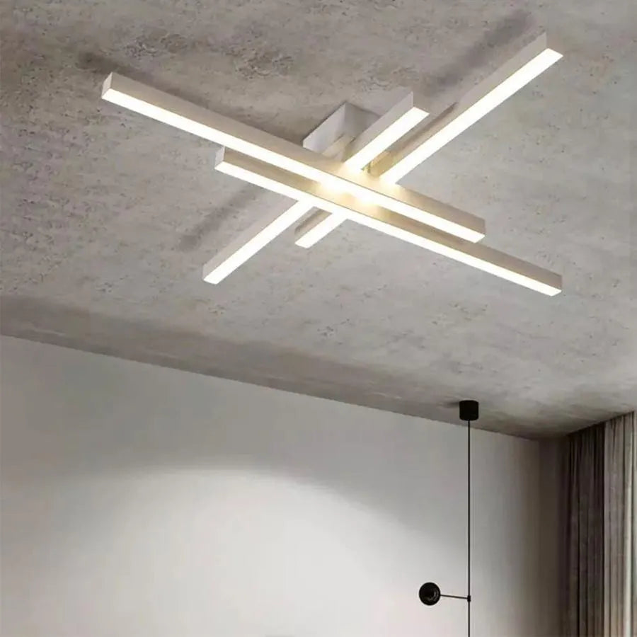 LED-es csillár távirányítóval MORA 80W, 4 elem, Lineáris, Hideg/Meleg/Semleges fény, Szabályozható, Fehér LED-es csillár távirányítóval Alapértelmezett cím Alessandro Design