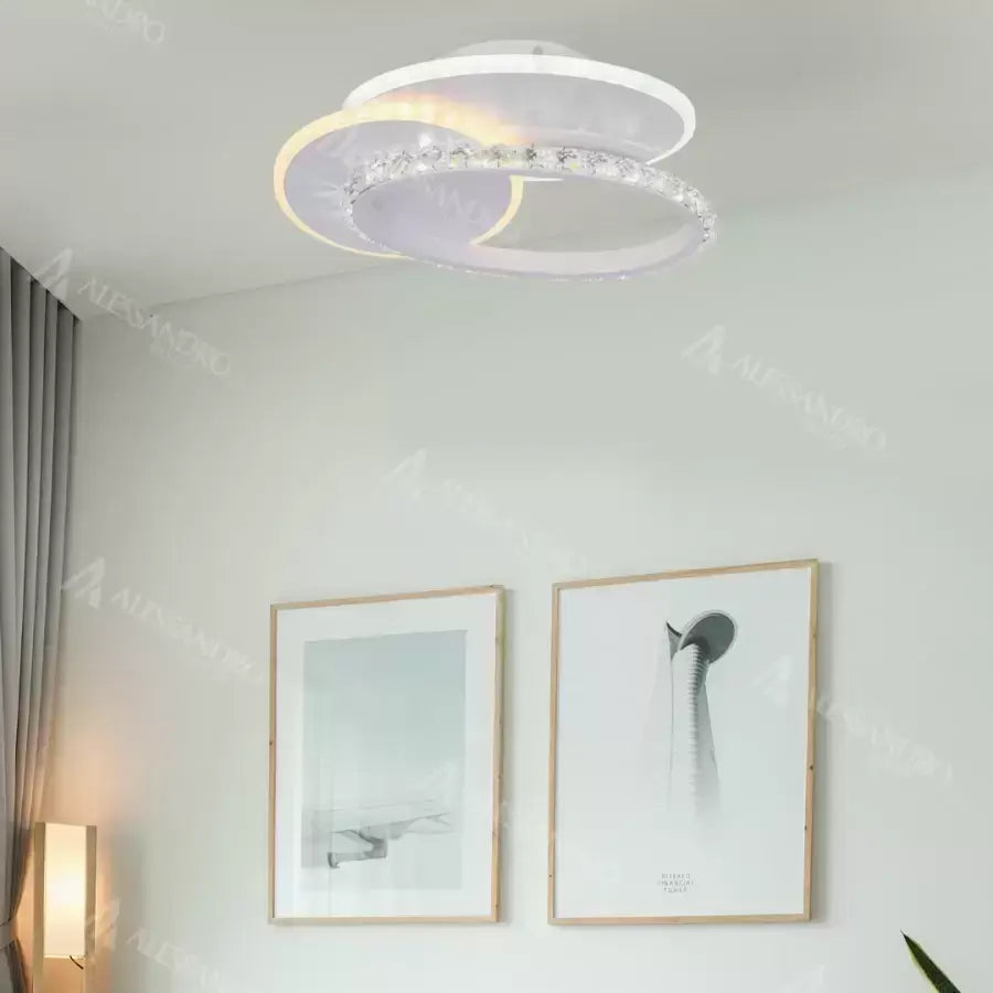 LED mennyezeti lámpa kristály HOLLANCE 24W, 3 elemes, hideg/meleg/semleges fény, fehér