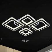 LED csillár távirányítóval és kristály QUADRIS RGB 96W, 4 négyzet, hideg/meleg/semleges fény, szabályozható, fekete LED csillárok távirányítóval Alapértelmezett cím Alessandro Design