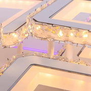 LED csillár távirányítóval és kristály QUADRIS RGB 175W, 6 négyzet, hideg/meleg/semleges fény, szabályozható, fehér LED-es csillárok távirányítóval Alapértelmezett cím Alessandro Design