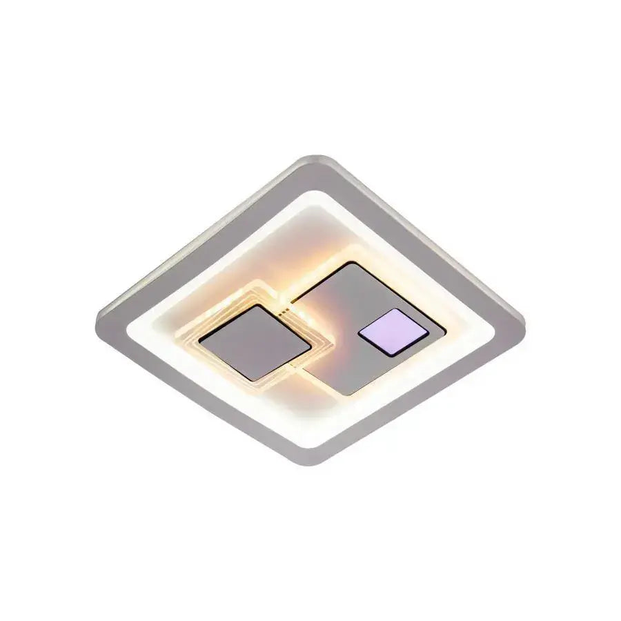LED csillár KEREN 33W, négyzet alakú, hideg/meleg/semleges fény 3000K/4000K/6000K, fehér, fém és akril LED csillárok alapértelmezett cím Alessandro Design