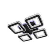 LED csillár távirányítóval és kristály LEILA RGB 69W, 4 négyzet, hideg/meleg/semleges fény, szabályozható, fekete LED csillárok távirányítóval Alapértelmezett cím Alessandro Design