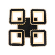 LED csillár távirányítóval és kristály LEILA RGB 69W, 4 négyzet, hideg/meleg/semleges fény, szabályozható, fekete LED csillárok távirányítóval Alapértelmezett cím Alessandro Design