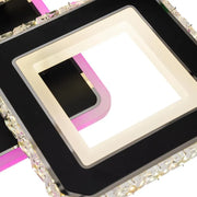 LED csillár távirányítóval és kristály LEILA RGB 69W, 4 négyzet, hideg/meleg/semleges fény, szabályozható, fekete LED csillárok távirányítóval Alapértelmezett cím Alessandro Design