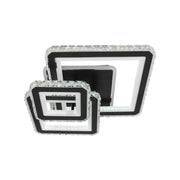 LED csillár távirányítóval és kristály LEILA 88W, 3 négyzet, hideg/meleg/semleges fény, szabályozható, fekete fényes króm LED csillárok távirányítóval Alapértelmezett cím Alessandro Design