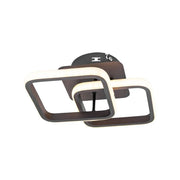LED csillár LILIA 24W, 2 négyzet, hideg/meleg/semleges fény, barna