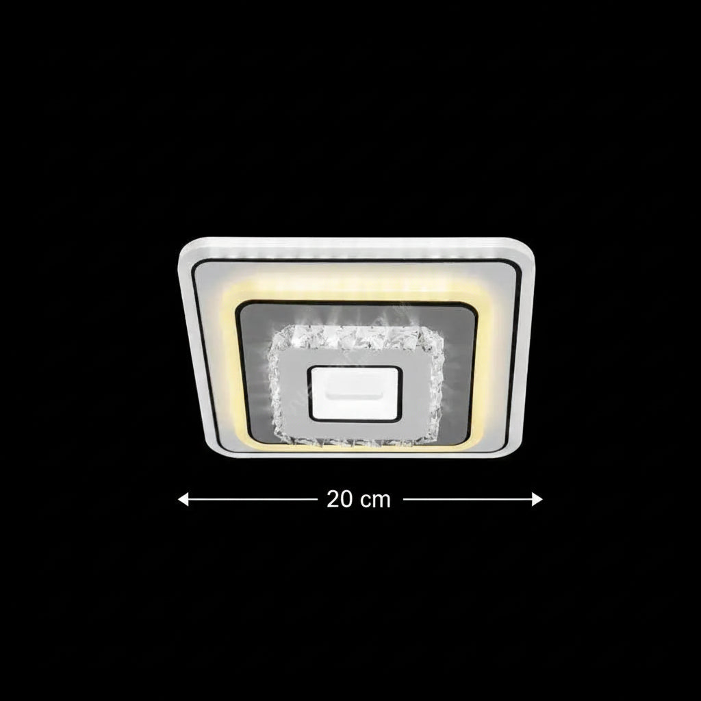 Kristály LED-csillár MITA 39W, 20x20cm, négyzet alakú, hideg/meleg/semleges fény, fehér LED-csillárok alapértelmezett cím Alessandro Design