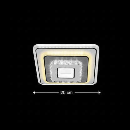 Kristály LED-csillár MITA 39W, 20x20cm, négyzet alakú, hideg/meleg/semleges fény, fehér LED-csillárok alapértelmezett cím Alessandro Design