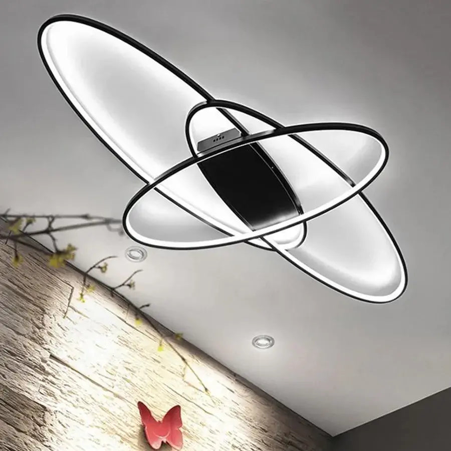 LED-es csillár távirányítóval ORBITA 74W, 3 elem, ovális, hideg/meleg/semleges fény, szabályozható, fekete LED-es csillárok távirányítóval Alapértelmezett cím Alessandro Design