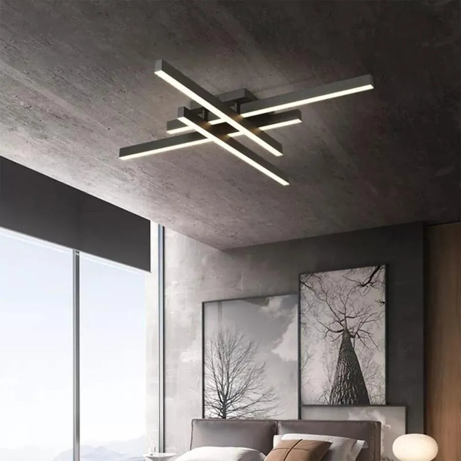 LED csillár távirányítóval MORA 80W, 4 elem, lineáris, hideg/meleg/semleges fény, szabályozható, fekete LED csillárok távirányítóval Alapértelmezett cím Alessandro Design