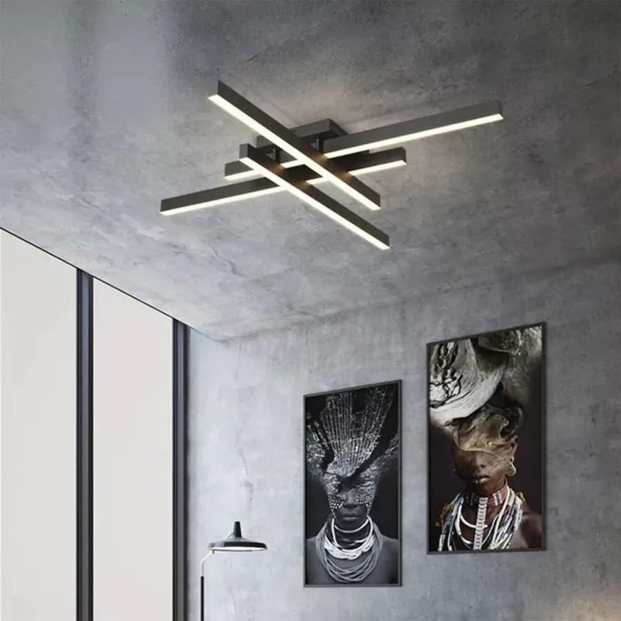 LED csillár távirányítóval MORA 80W, 4 elem, lineáris, hideg/meleg/semleges fény, szabályozható, fekete LED csillárok távirányítóval Alapértelmezett cím Alessandro Design