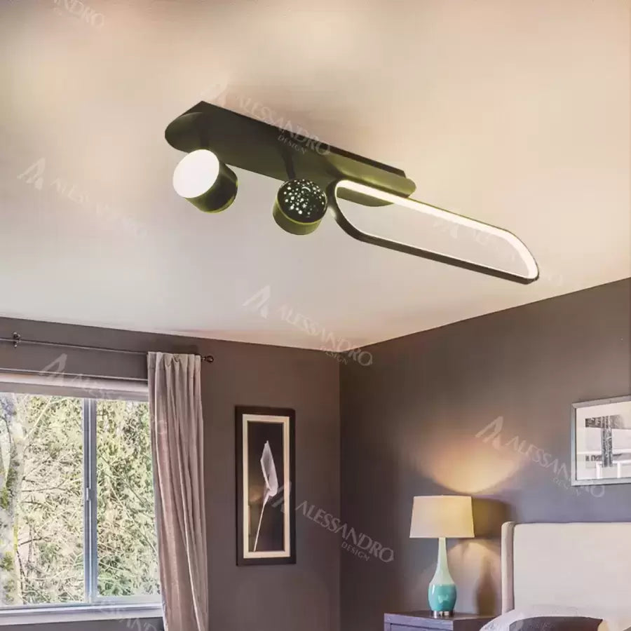 LED-csillár MEISSUN 44W, Lineáris, Hideg/Meleg/Semleges fény, Fekete LED-csillár Alapértelmezett cím Alessandro Design