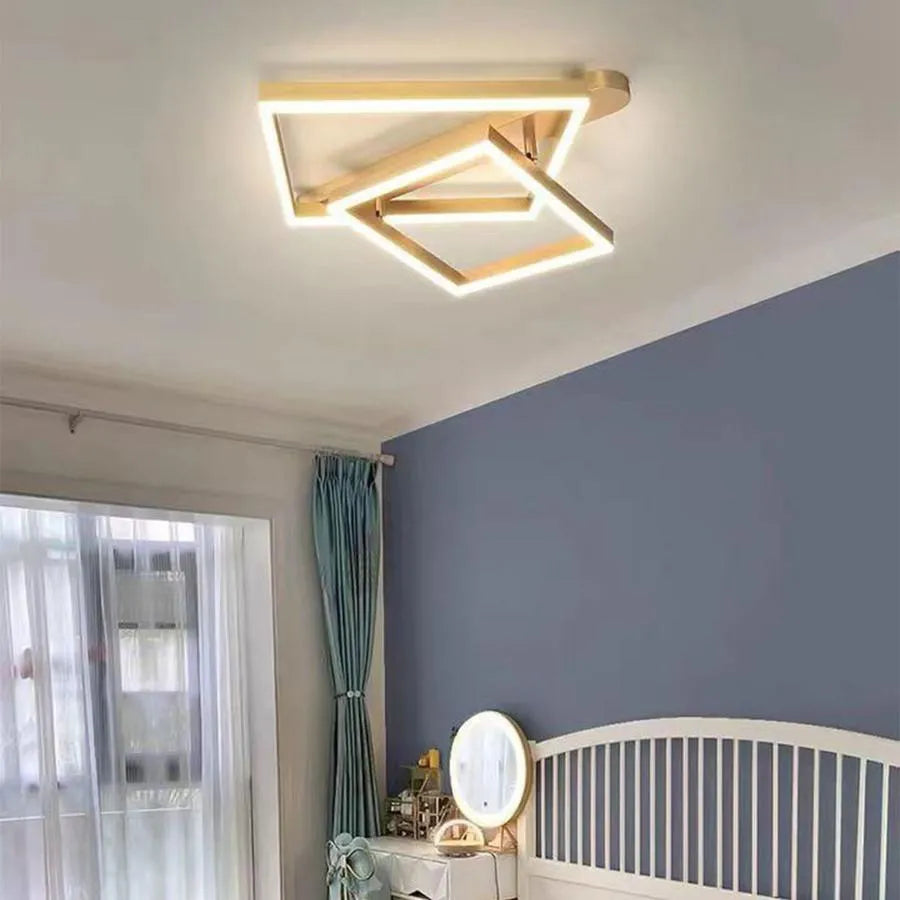 LED csillár távirányítóval PAPINI 112W, 2 négyzet, hideg/meleg/semleges fény, szabályozható, fényes arany LED csillárok távirányítóval Alapértelmezett cím Alessandro Design