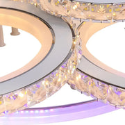 LED csillár távirányítóval és kristály NOVA ROTONDA RGB 145W, 6 kör, hideg/meleg/semleges fény, szabályozható, fehér kristály LED csillárok Alapértelmezett cím Alessandro Design