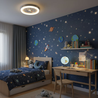 LED csillár ROCKET 49W, átmérő 49cm, hideg/meleg/semleges fény, fehér kék