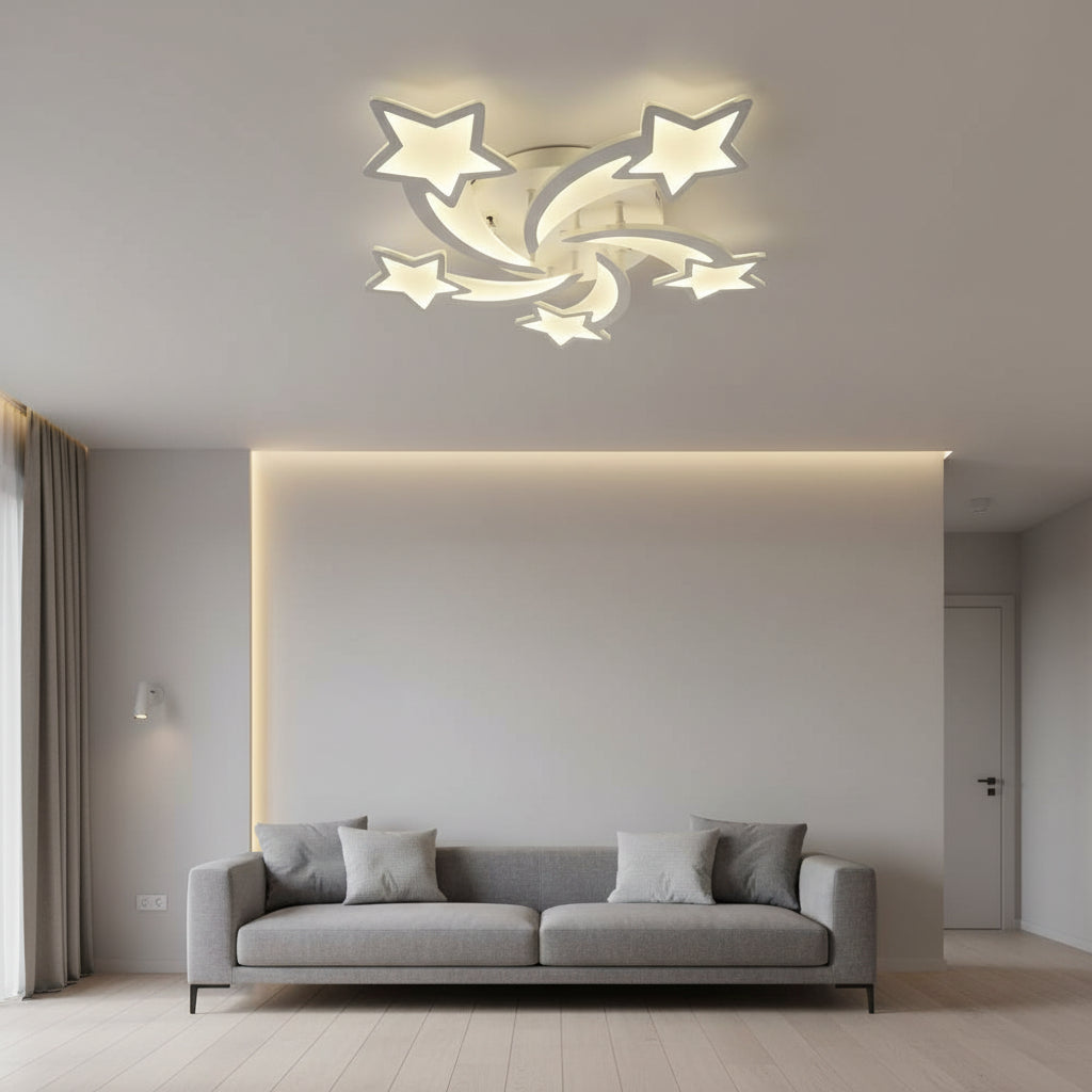 LED-es csillár távirányítóval IPOMOEA 85W, 5 csillag, hideg/meleg/semleges fény, szabályozható, fehér LED-es csillár távirányítóval Alapértelmezett cím Alessandro Design