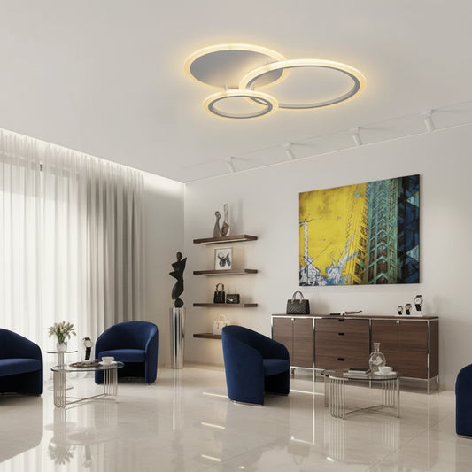 LED-es csillár távirányítóval LUCY 45W, 3 kör, hideg/meleg/semleges fény, szabályozható, fehér LED-es csillár távirányítóval Alapértelmezett cím Alessandro Design