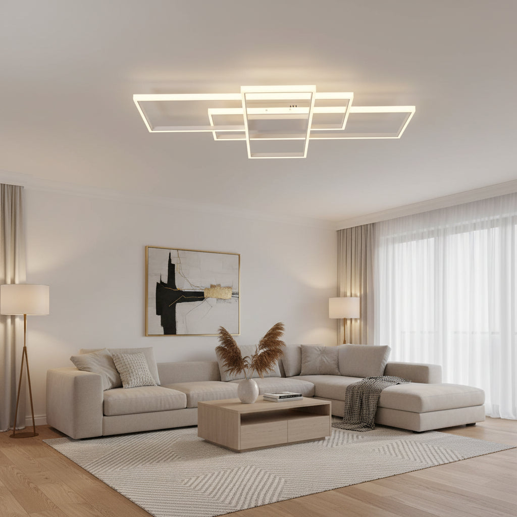 LED csillár távirányítóval LANDEN 84W, 3 elem, hideg/meleg/semleges fény, szabályozható, fehér LED csillárok távirányítóval Alapértelmezett cím Alessandro Design