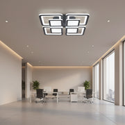 LED-es csillár távirányítóval SUSAN 96W, 4 négyzet, hideg/meleg/semleges fény, szabályozható, fekete LED-es csillárok távirányítóval Alapértelmezett cím Alessandro Design