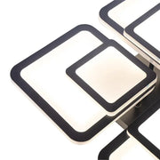 LED-es csillár távirányítóval SUSAN 96W, 4 négyzet, hideg/meleg/semleges fény, szabályozható, fekete LED-es csillárok távirányítóval Alapértelmezett cím Alessandro Design