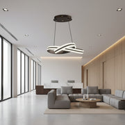 Függesztett LED-csillár távirányítóval INFINITY LOOP 61W, hideg/meleg/semleges fény, szabályozható, fekete, állítható magasságú LED-csillárok távirányítóval Alapértelmezett cím Alessandro Design