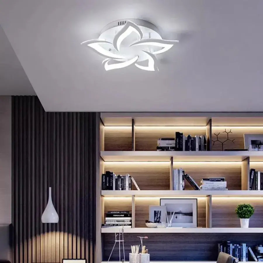 LED-es csillár távirányítóval LOTUS 54W, 5 szirom, hideg/meleg/semleges fény, szabályozható, fehér LED-es csillár távirányítóval Alapértelmezett cím Alessandro Design