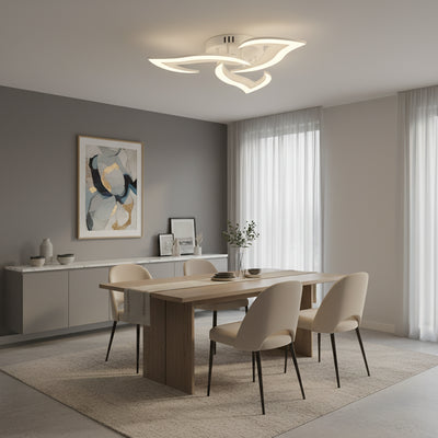 LED csillár távirányítóval LOTUS 32W, 3 szirom, hideg/meleg/semleges fény, szabályozható, fehér