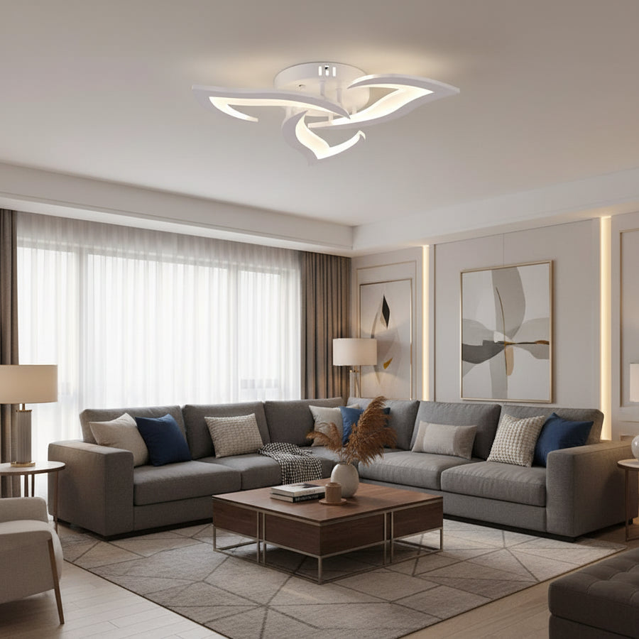 LED-es csillár távirányítóval LOTUS 32W, 3 szirom, hideg/meleg/semleges fény, szabályozható, fehér LED-es csillár távirányítóval Alapértelmezett cím Alessandro Design