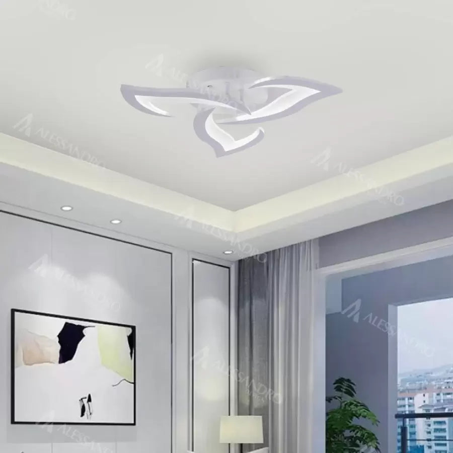 LED-es csillár távirányítóval LOTUS 32W, 3 szirom, hideg/meleg/semleges fény, szabályozható, fehér LED-es csillár távirányítóval Alapértelmezett cím Alessandro Design