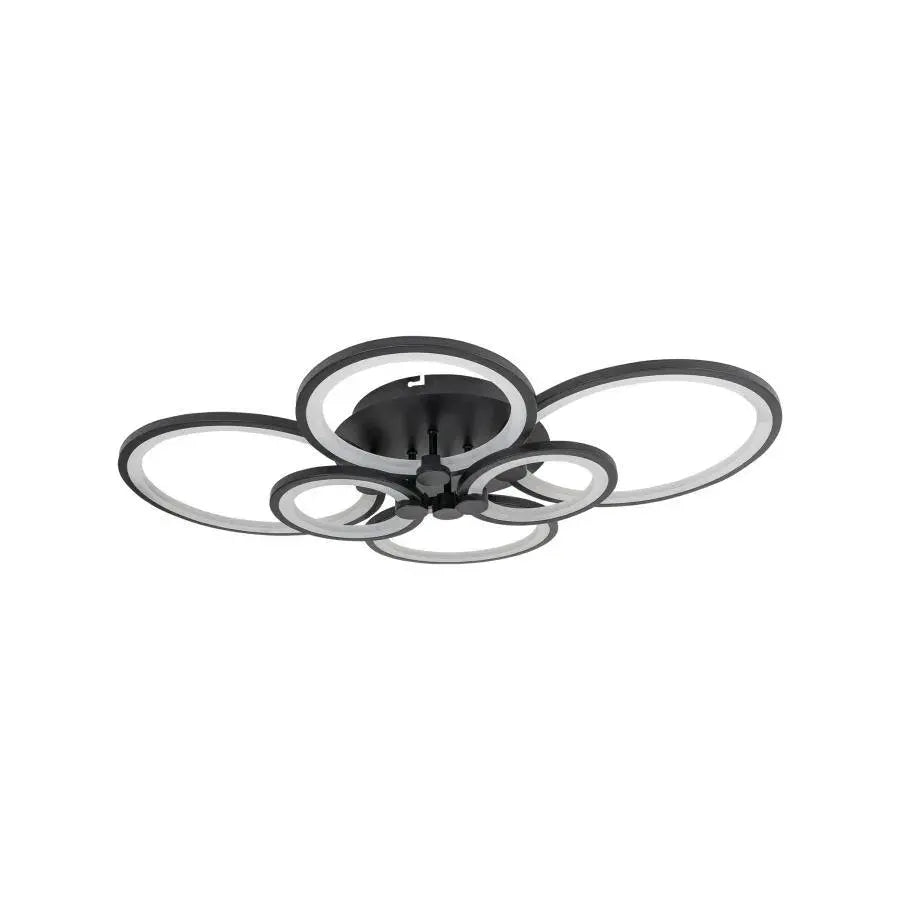 LED csillár távirányítóval ALANI 152W, 6 kör, hideg/meleg/semleges fény, szabályozható, fekete LED csillárok távirányítóval Alapértelmezett cím Alessandro Design