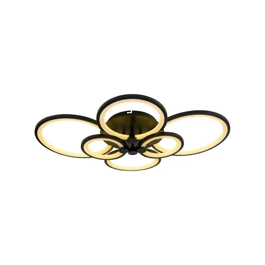 LED csillár távirányítóval ALANI 152W, 6 kör, hideg/meleg/semleges fény, szabályozható, fekete LED csillárok távirányítóval Alapértelmezett cím Alessandro Design
