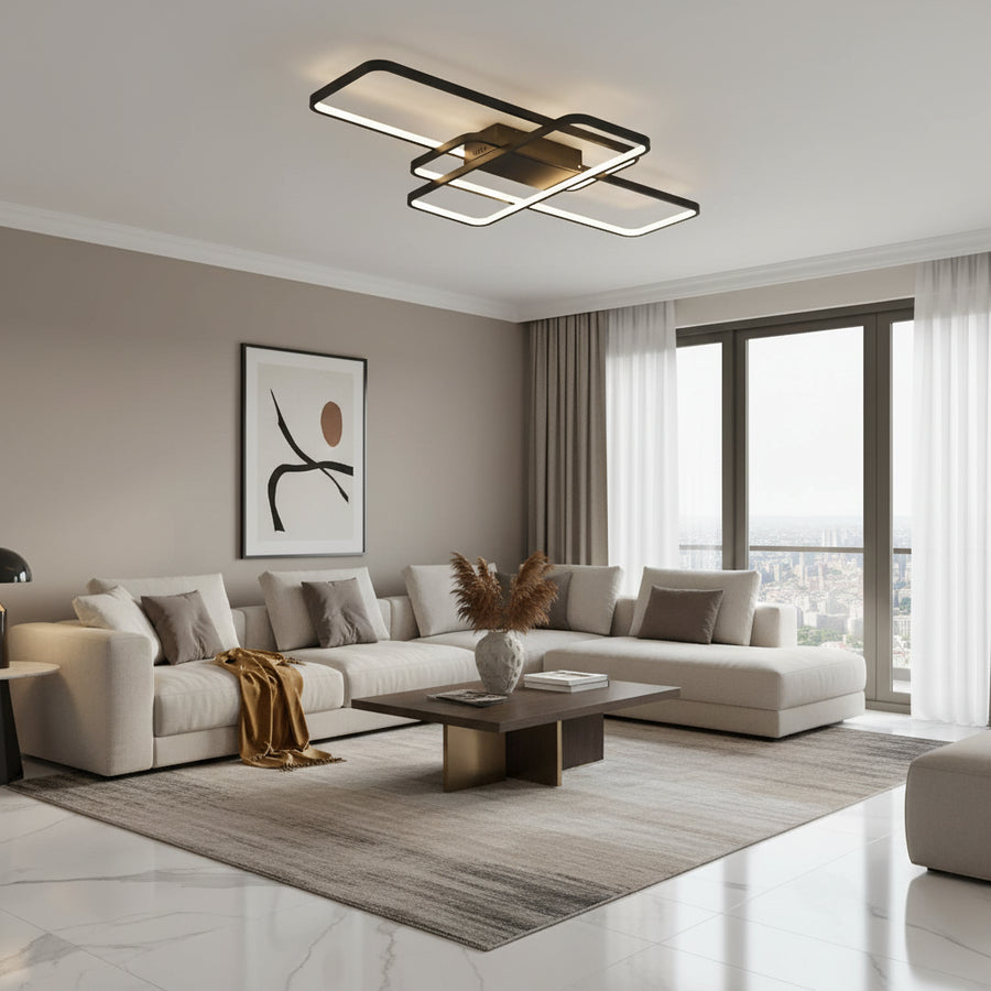 IANUSIS LED csillár távirányítóval 95W, 3 elem, hideg/meleg/semleges fény, szabályozható, fekete LED csillárok távirányítóval Alapértelmezett cím Alessandro Design