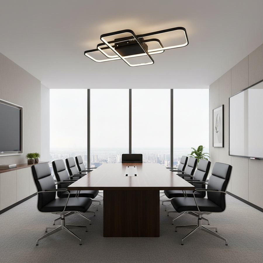 IANUSIS LED csillár távirányítóval 95W, 3 elem, hideg/meleg/semleges fény, szabályozható, fekete LED csillárok távirányítóval Alapértelmezett cím Alessandro Design