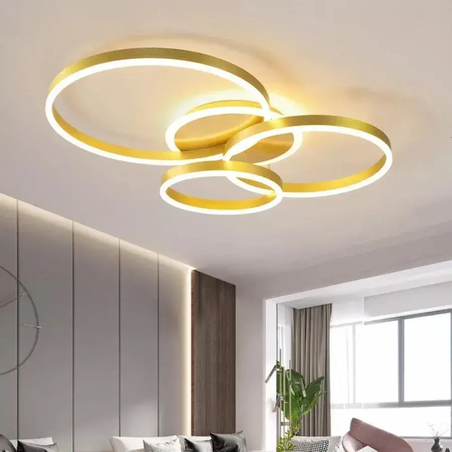 LED csillár távirányítóval LYRA 100W, 3 kör, hideg/meleg/semleges fény, szabályozható, csiszolt arany LED csillárok távirányítóval Alapértelmezett cím Alessandro Design
