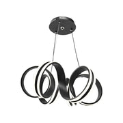 Függesztett LED-csillár távirányítóval INFINITY TWIST 180W, Hullámos, Hideg/Meleg/Semleges fény, Szabályozható, Fekete, Állítható magasságú Modern csillárok Alapértelmezett cím Alessandro Design