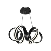 Függesztett LED-csillár távirányítóval INFINITY TWIST 180W, Hullámos, Hideg/Meleg/Semleges fény, Szabályozható, Fekete, Állítható magasságú Modern csillárok Alapértelmezett cím Alessandro Design