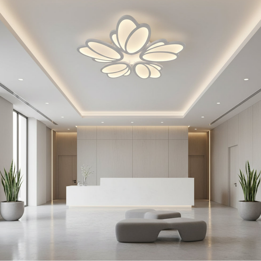 LED-es csillár távirányítóval TULIP 81W, 5 szirom, hideg/meleg/semleges fény, szabályozható, fehér LED-es csillár távirányítóval Alapértelmezett cím Alessandro Design