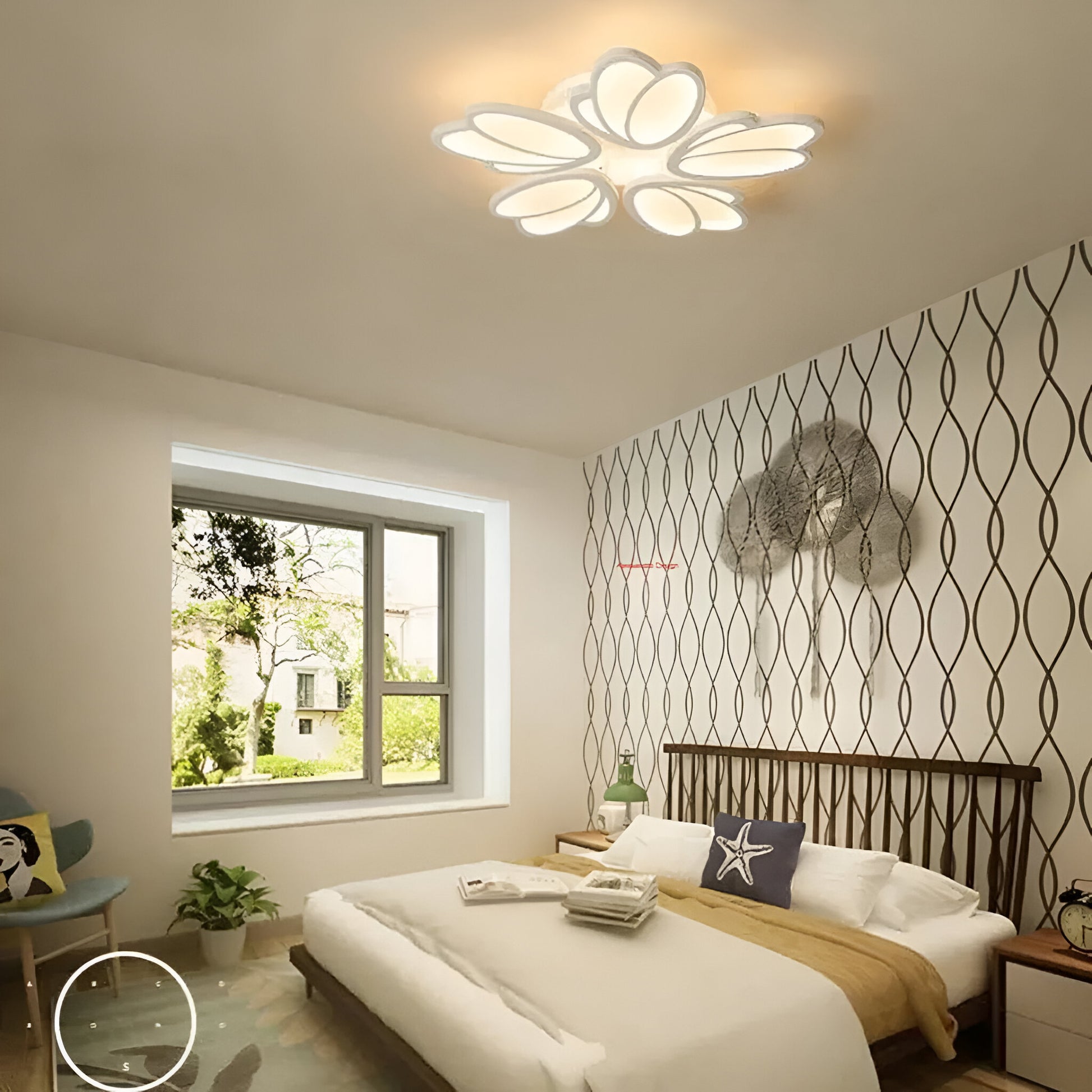 LED-es csillár távirányítóval TULIP 81W, 5 szirom, hideg/meleg/semleges fény, szabályozható, fehér LED-es csillár távirányítóval Alapértelmezett cím Alessandro Design