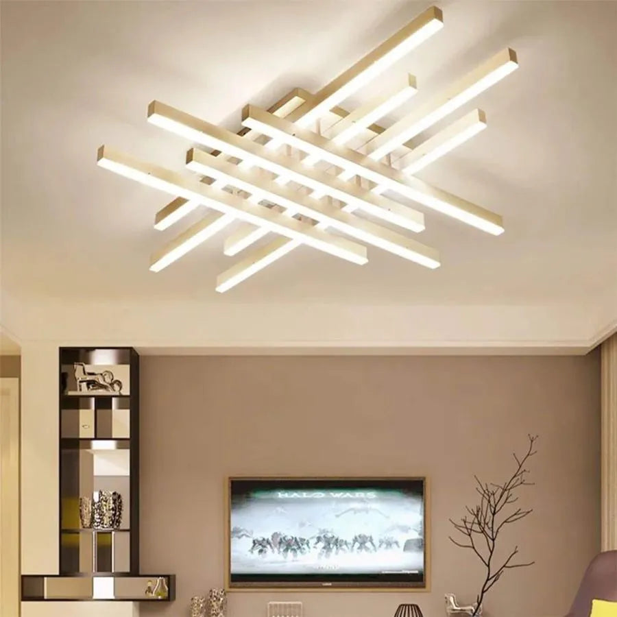LED-es csillár távirányítóval MORA 160W, 8 elem, Lineáris, Hideg/Meleg/Semleges fény, Szabályozható, Fehér LED-es csillár távirányítóval Alapértelmezett cím Alessandro Design