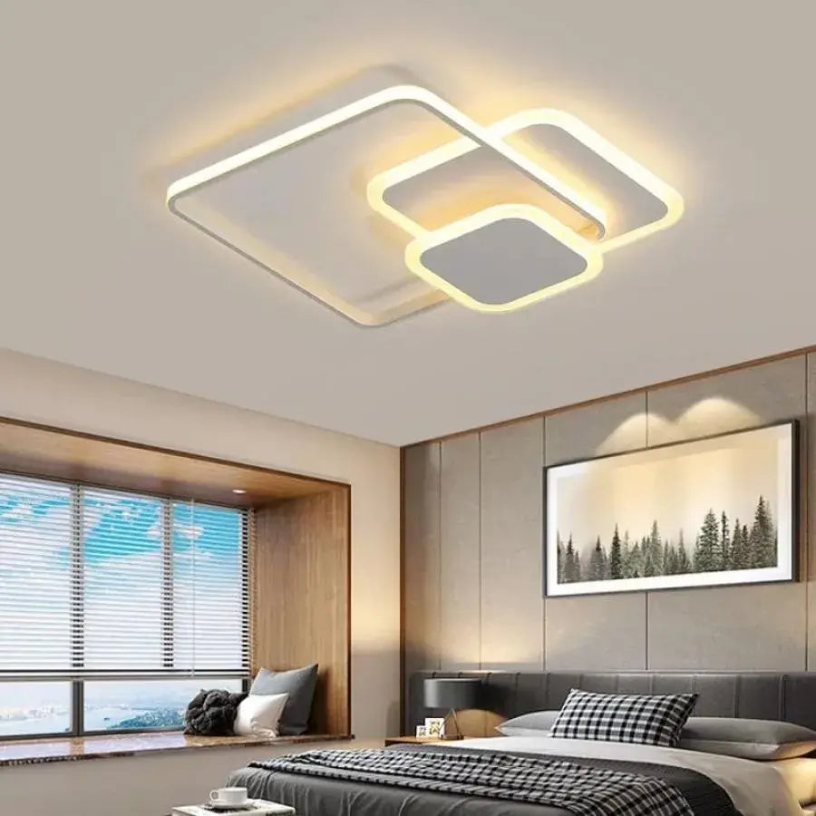 LED-csillár távirányítóval ANEMONA 75W, 3 négyzet, hideg/meleg/semleges fény, szabályozható, fehér LED-es csillár távirányítóval Alapértelmezett cím Alessandro Design