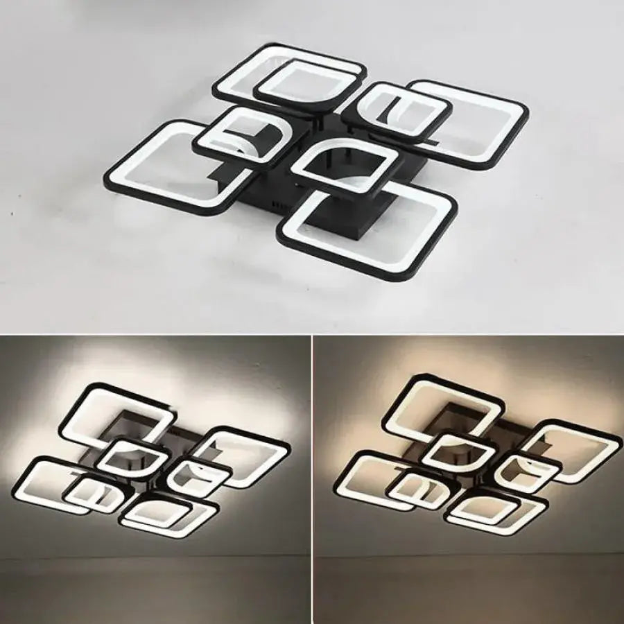 LED-es csillár távirányítóval FELY 192W, 8 négyzet, hideg/meleg/semleges fény, szabályozható, fehér LED-es csillár távirányítóval Alapértelmezett cím Alessandro Design