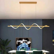 Függesztett LED-es csillár távirányítóval AMINIA 80W, Lineáris, Hideg/Meleg/Semleges fény, Fényszabályozható, Arany, Állítható magasságú Modern csillárok Alapértelmezett cím Alessandro Design