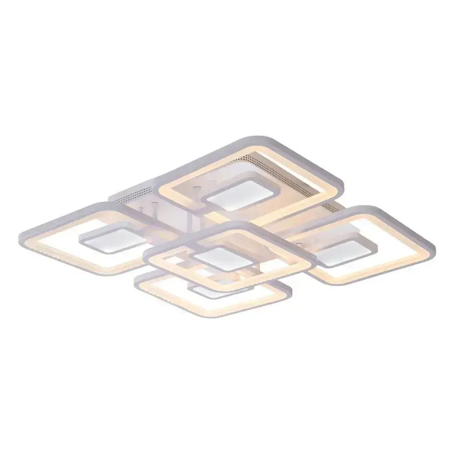 LED-es csillár távirányítóval FELIX 119W, 5 négyzet, hideg/meleg/semleges fény, szabályozható, fehér LED-es csillár távirányítóval Alapértelmezett cím Alessandro Design