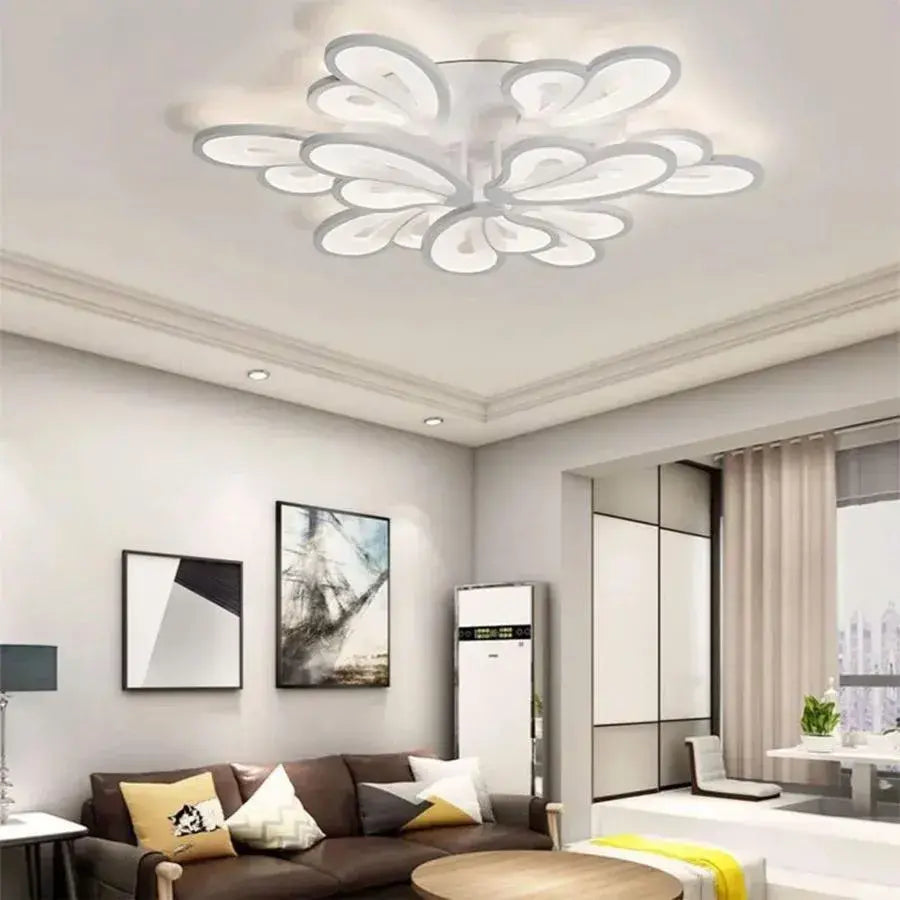 LED-es csillár távirányítóval BLOSSOM 49W, 9 szirom, hideg/meleg/semleges fény, szabályozható, fehér LED-es csillár távirányítóval Alapértelmezett cím Alessandro Design