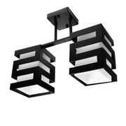 VANJA fa csillár szögletes árnyalattal 2 X foglalat E27 fehér fekete klasszikus csillárok alapértelmezett cím Alessandro Design
