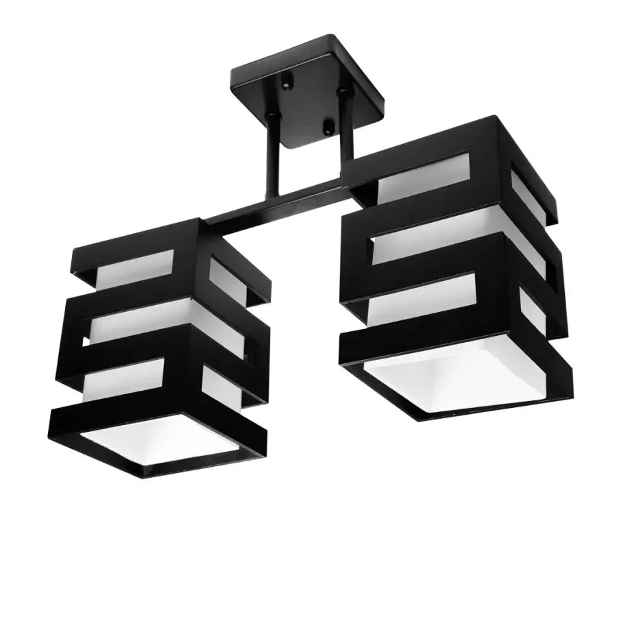 VANJA fa csillár szögletes árnyalattal 2 X foglalat E27 fehér fekete klasszikus csillárok alapértelmezett cím Alessandro Design