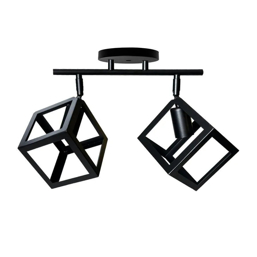 Kocka alakú csillár, STRUKTUR Duo, 2xE27, fekete, fém ipari csillárok alapértelmezett cím Alessandro Design