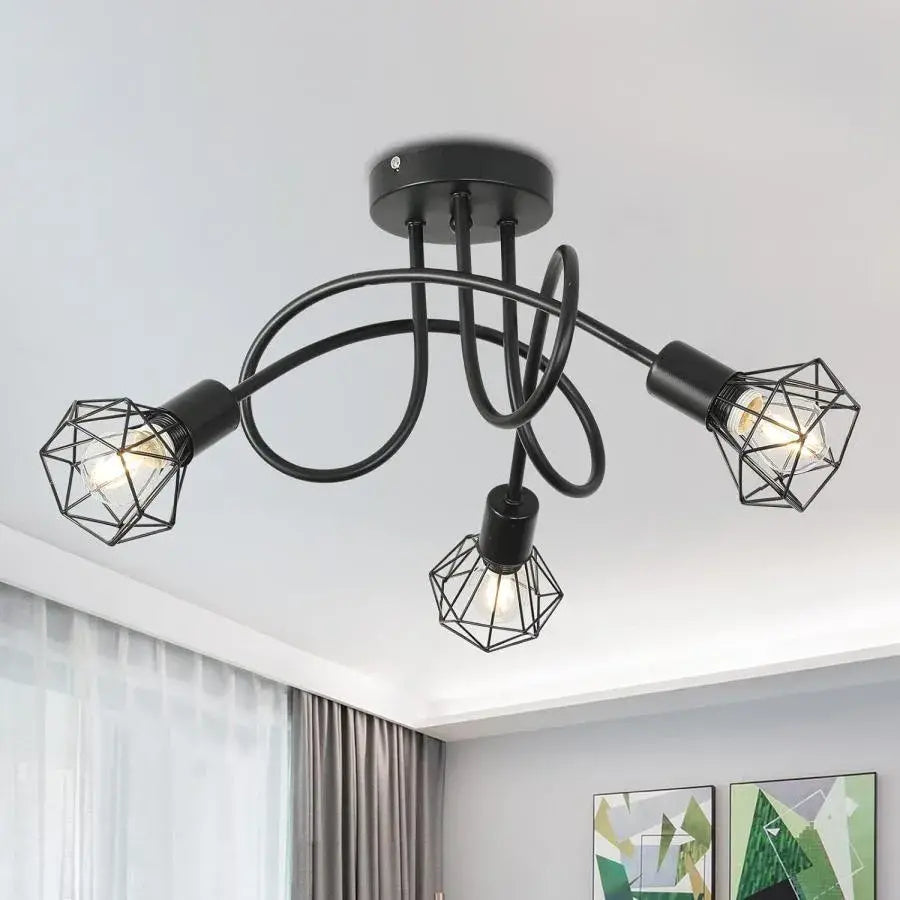 Shion csillár 3xE27, fekete, fém, átmérő 50 cm ipari csillárok alapértelmezett cím Alessandro Design