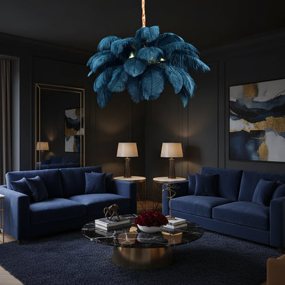Minoss csillár, 8 W, hideg fény 6000K, tollak, 1xE27, átmérő 75 cm, fekete modern kandeláber Alapértelmezett cím Alessandro Design